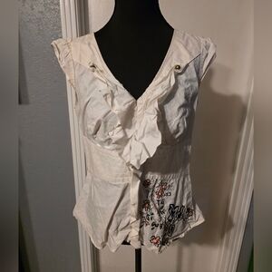 Floreat Cream Colored Sleeveless Top Size 10